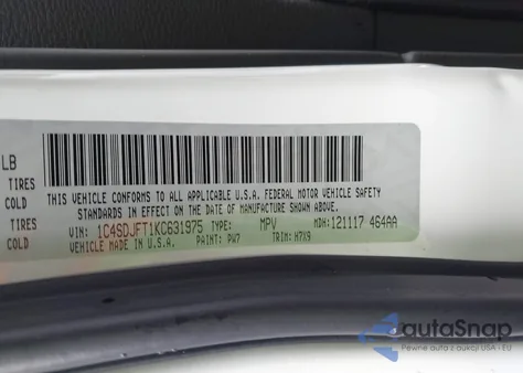 2019 Dodge Durango Pursuit Awd из США, поврежденный, VIN 1C4SDJFT1KC631975